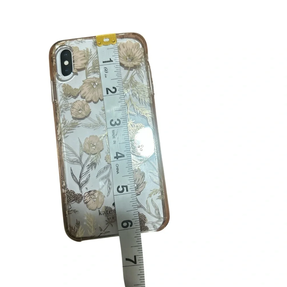 kate spade Clear Floral iPhone Case with Pink and Gold Accents
